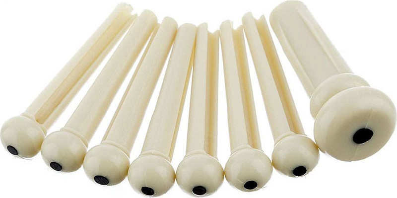 Фото FENDER BRIDGE PIN SET, IVORY with BLACK DOT
