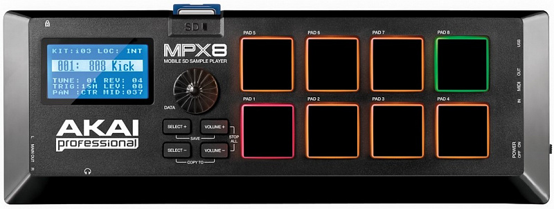 AKAI PRO MPX8 сэмпл-плеер с пэдами MPC в магазине Music-Hummer