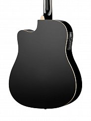 Электро-акустическая гитара, с вырезом, черная, Caraya F641EQ-BK