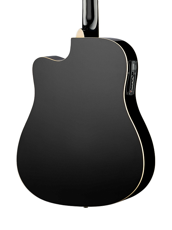 Электро-акустическая гитара, с вырезом, черная, Caraya F641EQ-BK в магазине Music-Hummer