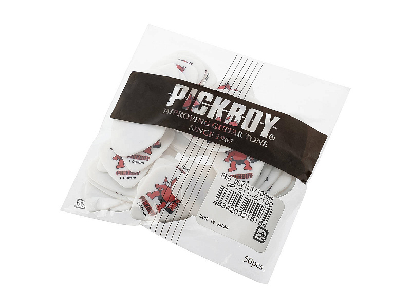 Медиаторы Pickboy GP-211-5/100 Celltex Red Devil 50шт, толщина 1.0мм в магазине Music-Hummer