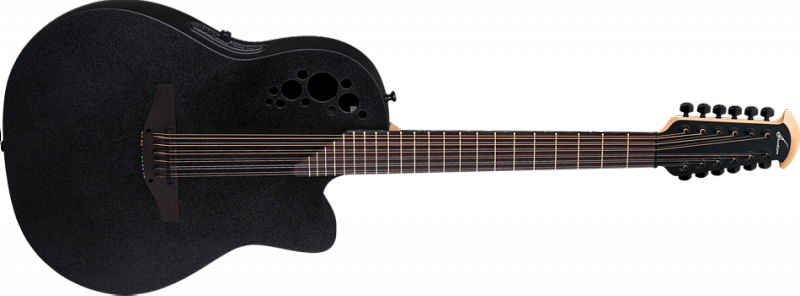 OVATION 2058TX-5 Elite T Deep Contour Cutaway 12-string Black Textured в магазине Music-Hummer