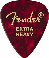 FENDER 351 Shape Premium Picks Extra Heavy Red Moto 12 Count