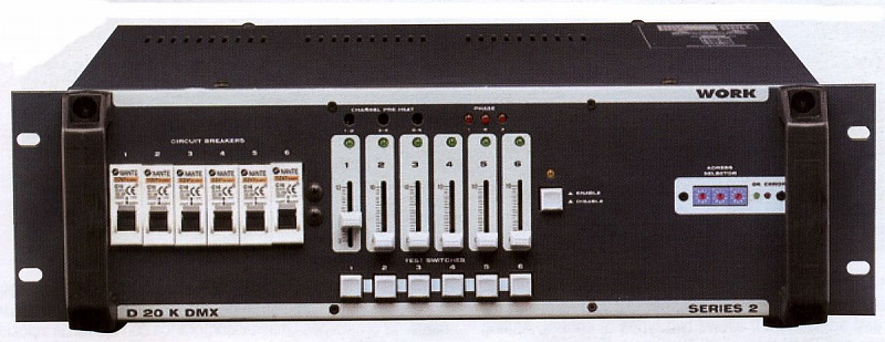 Work D-20K  6-канал. диммерн. блок 300Вт/ кан. , упр. аналог или DMX-512 в магазине Music-Hummer