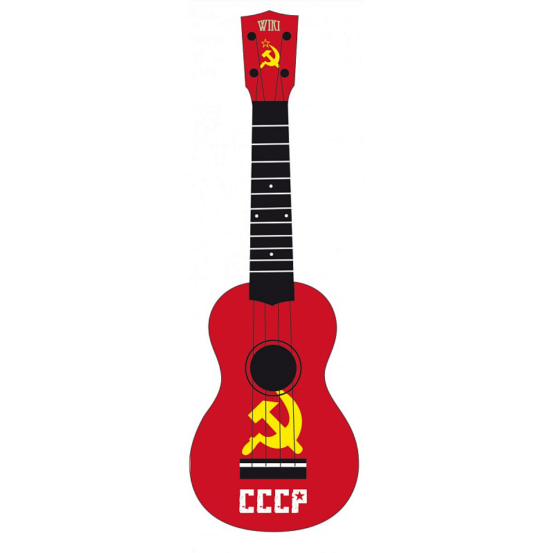 WIKI UK/REBEL/CCCP - гитара укулеле сопрано, липа, рисунок "флаг СССР", чехол в компл. в магазине Music-Hummer