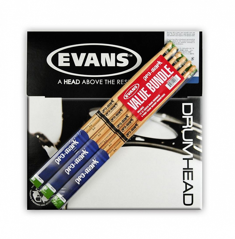 Упаковка палочек Pro Mark TX5AW6-B14G1+пластик Evans B14G1 в подарок в магазине Music-Hummer
